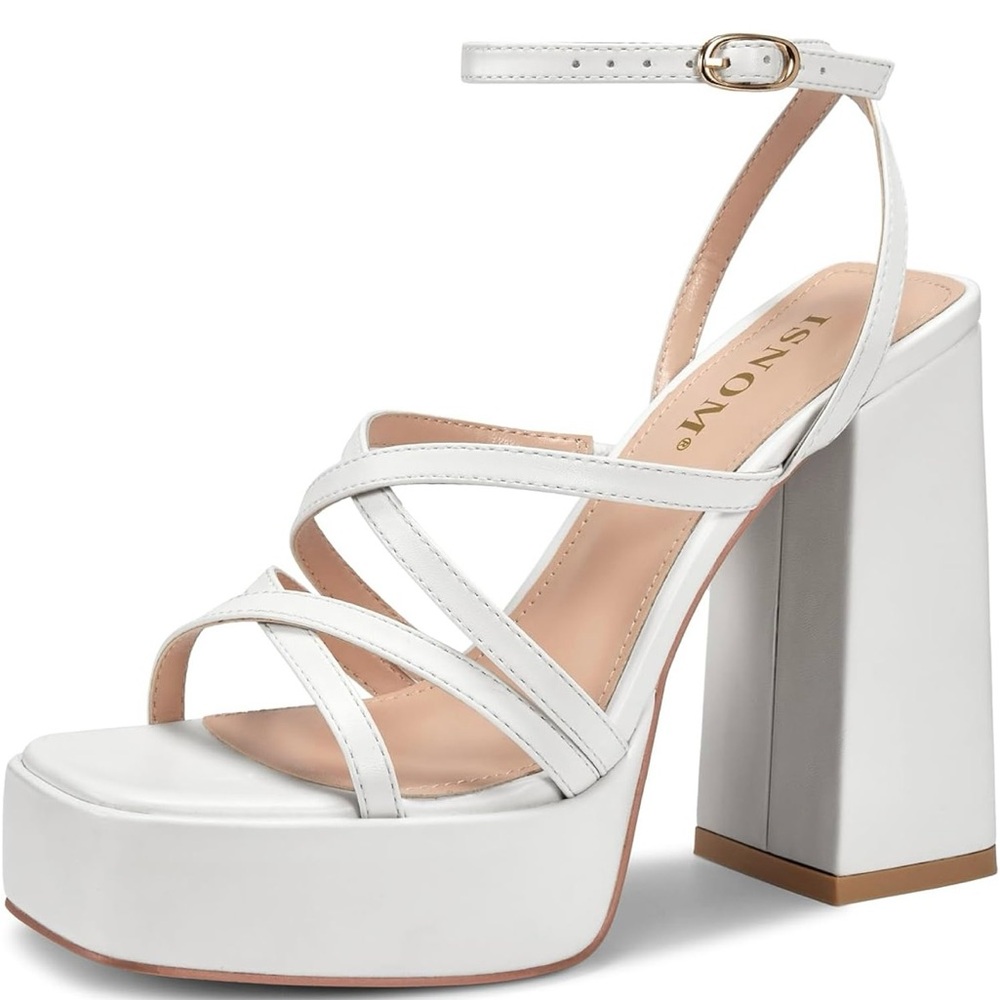 Elegant White Platform Heels